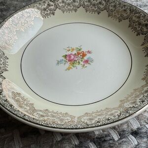 Vintage Paden City 22 Karat Filigree Rimmed Bowl